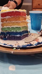 Confections by Lynn Rainbow Layer Cake