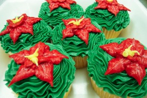 Poinsettia Cupcakes