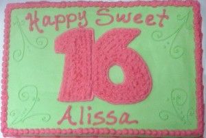 Sweet 16th Birthday Cake