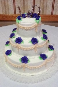 Blue Flower Wedding Cake