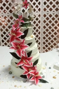 Wedding Cake with Lilies