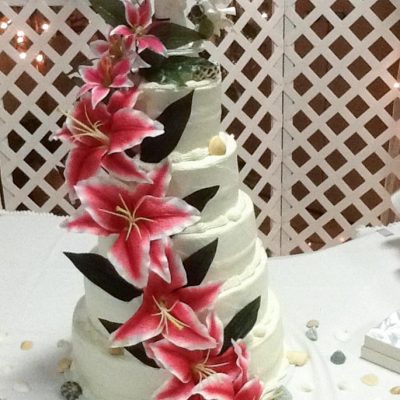 Wedding Cake with Lilies